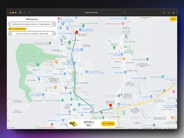 Screenshot del proyecto LTaxis - Revolucionando el transporte en Venezuela